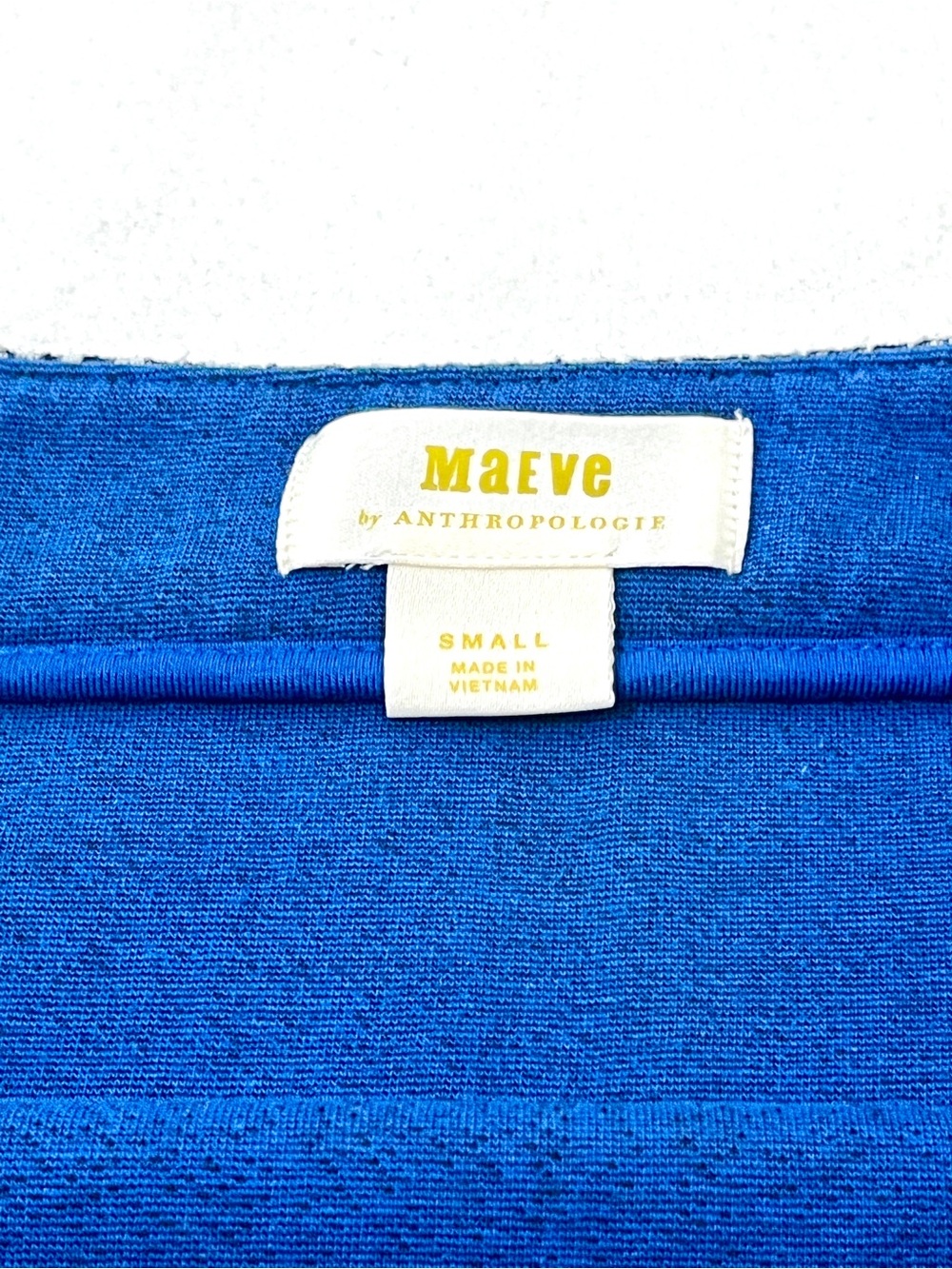 Anthropologie Maeve Ellie Plaid Midi Pencil Skirt Blue Piping Small - Picture 4 of 5